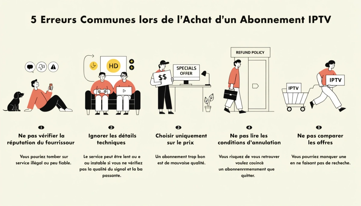 5 Erreurs Communes lors de l&rsquo;Achat d&rsquo;un Abonnement IPTV